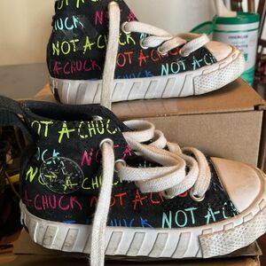 Converse Infant Not A Chuck High Top Sneakers Size 6‎ Black Multicolor